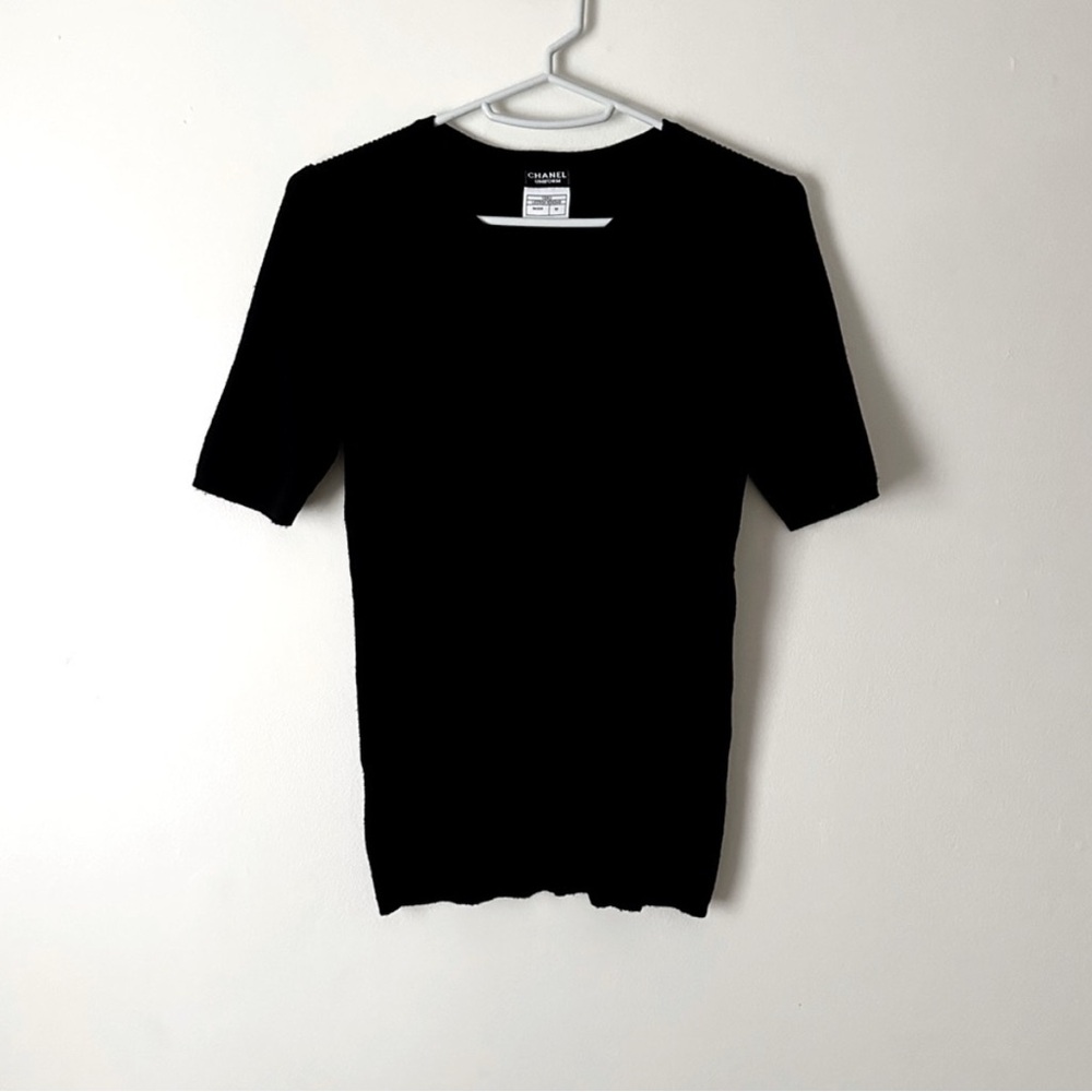 Chanel Black Short Sleeve Tee Classic Design